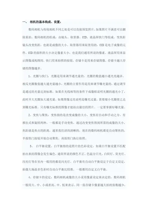 相机的基本构成