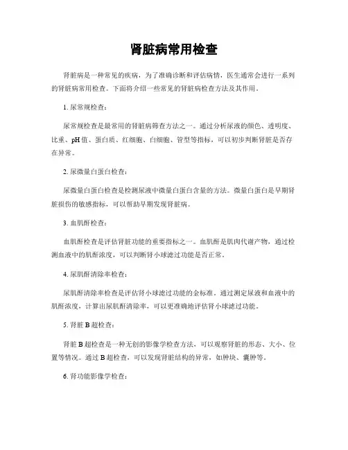 肾脏病常用检查