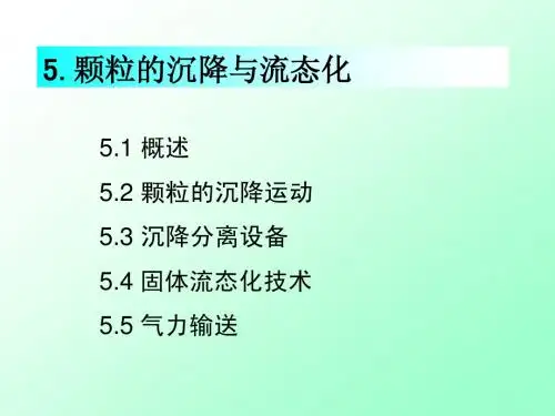 5.颗粒的沉降与流态化