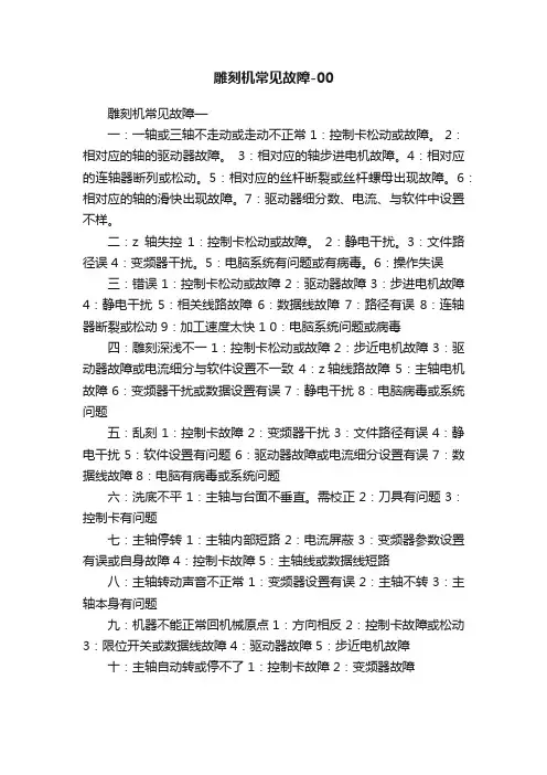 雕刻机常见故障-00