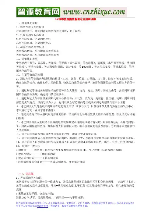 高三地理复习--16种等值线图的解读与应用和训练