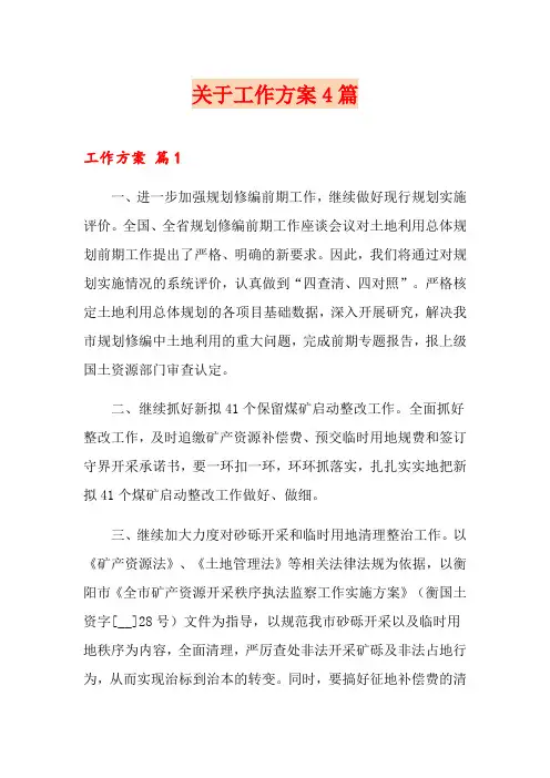 关于工作方案4篇