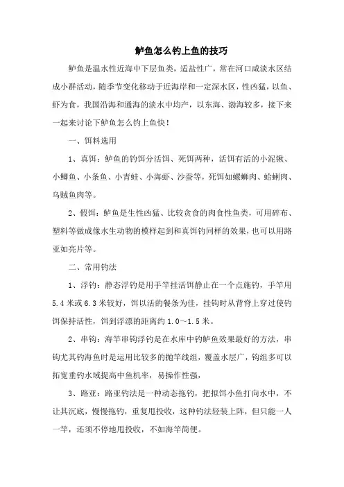 钓鱼技巧：鲈鱼怎么钓上鱼的技巧