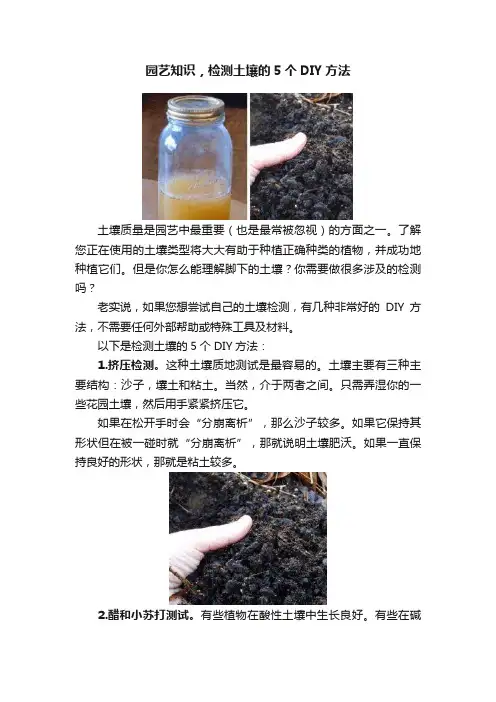 园艺知识，检测土壤的5个DIY方法