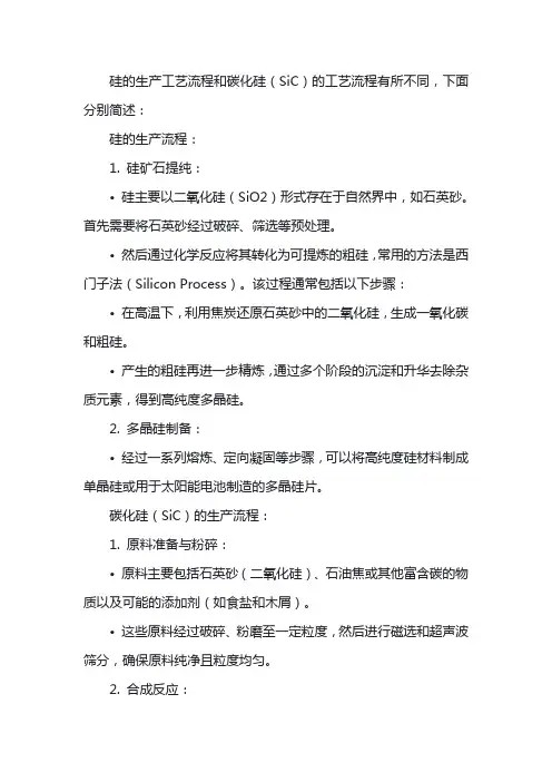 硅及碳化硅工艺流程