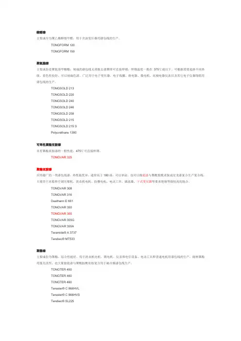 ELANTAS绝缘漆类型