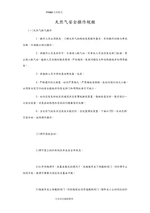 天然气安全操作规程完整