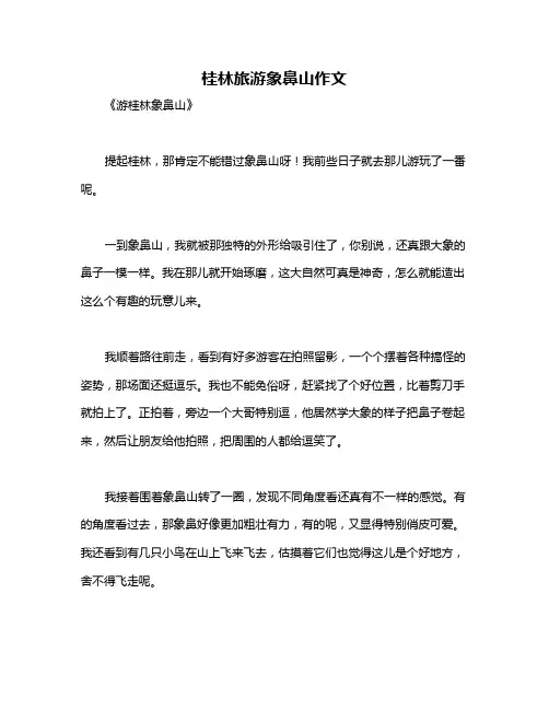 桂林旅游象鼻山作文