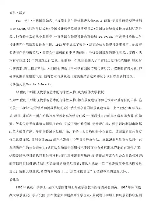 全球著名景观设计师简介