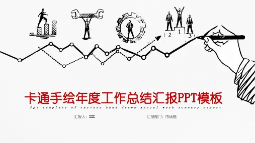卡通手绘年度总结汇报PPT模板
