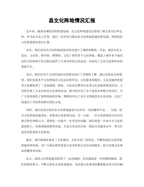 县文化阵地情况汇报