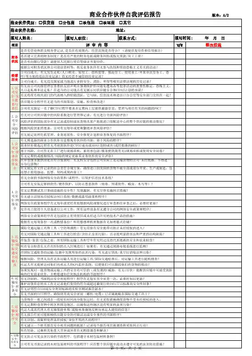 GSV02商业合作伙伴自我评估报告