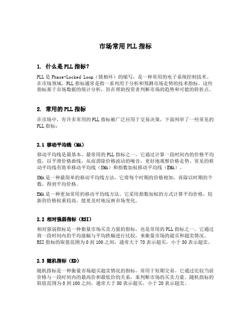 市场常用pll指标