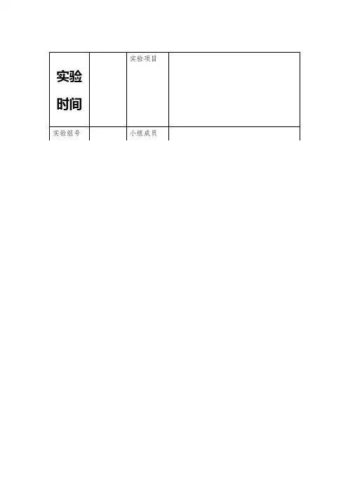 药化实验报告模版