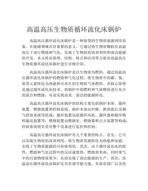 高温高压生物质循环流化床锅炉