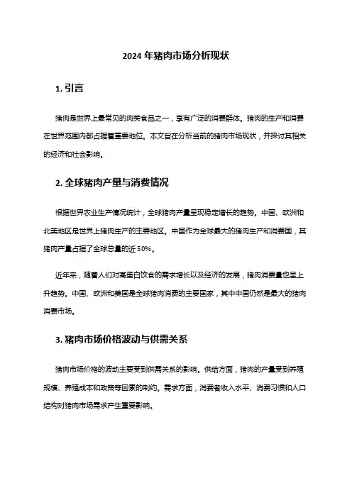 2024年猪肉市场分析现状
