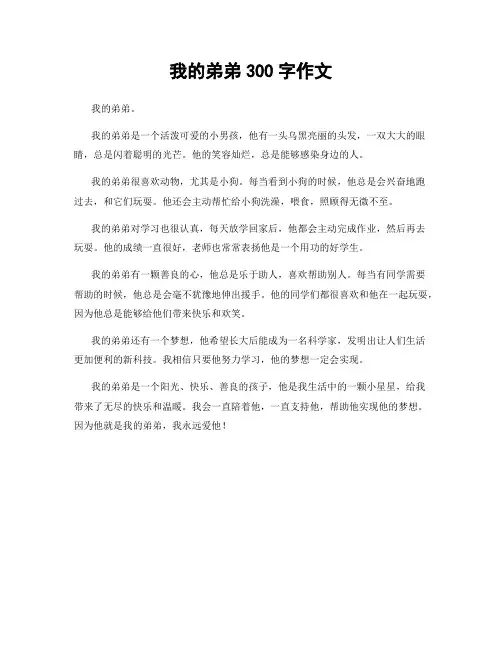 我的弟弟300字作文