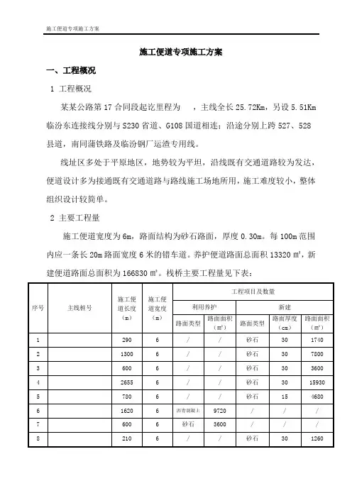 施工便道施工技术方案