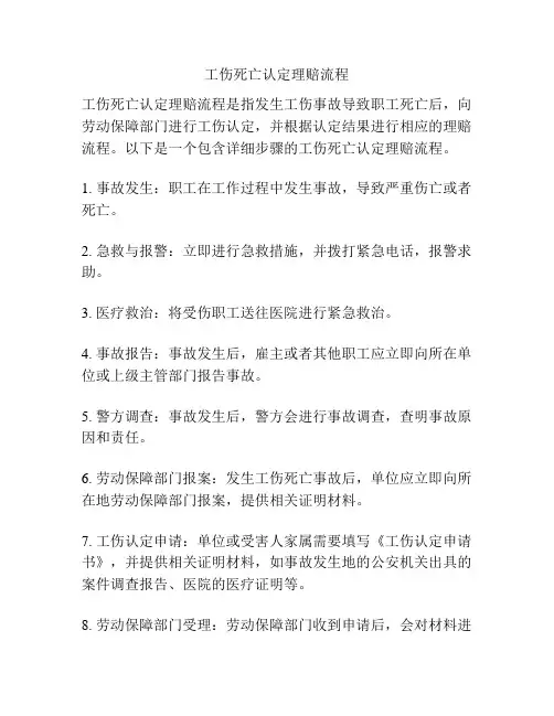 工伤死亡认定理赔流程