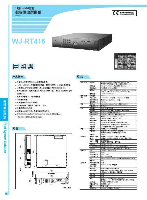 松下 WJ-RT416数字硬盘录像机 说明书