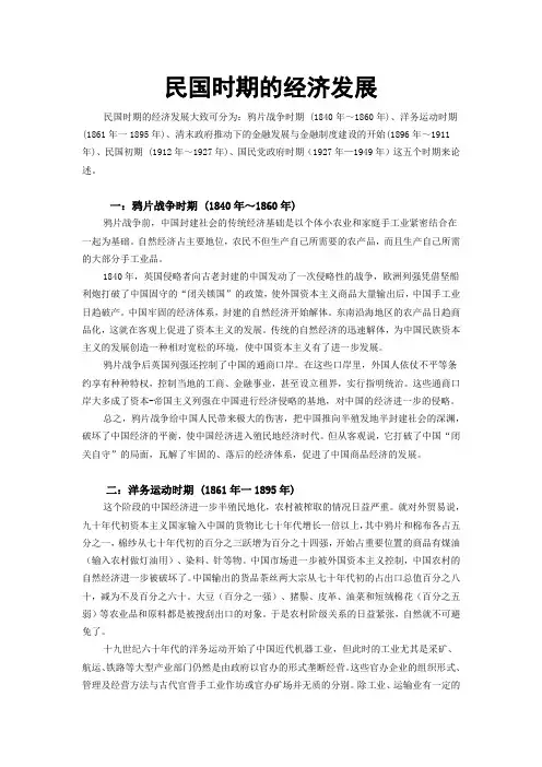 民国时期的经济发展