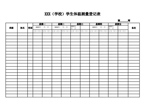 学生体温测量登记表