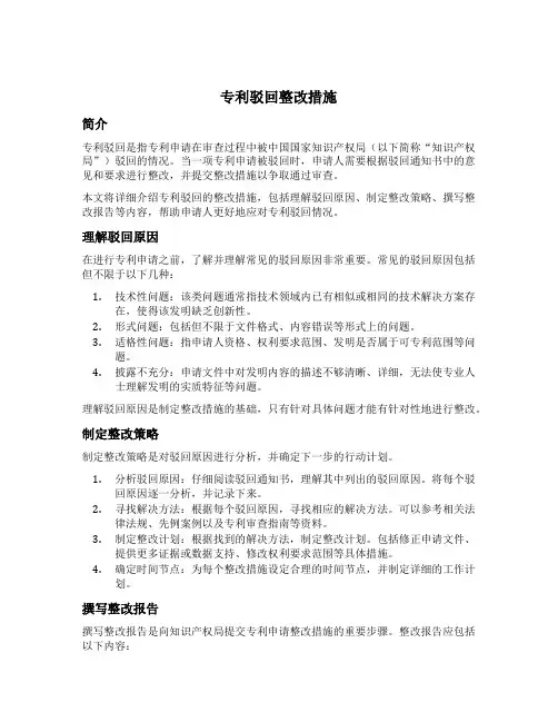 专利驳回整改措施