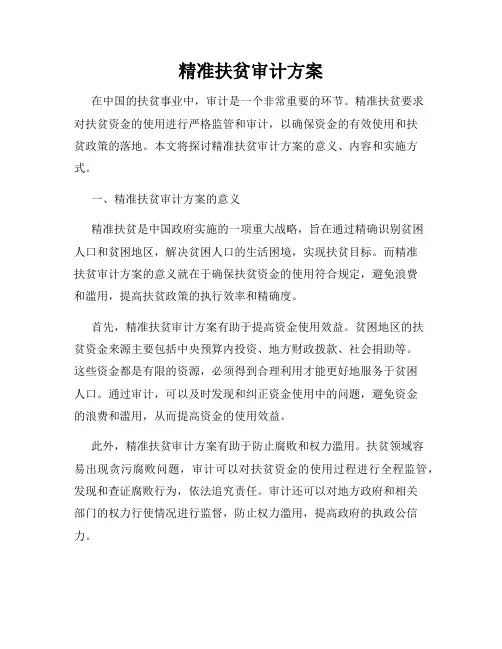 精准扶贫审计方案