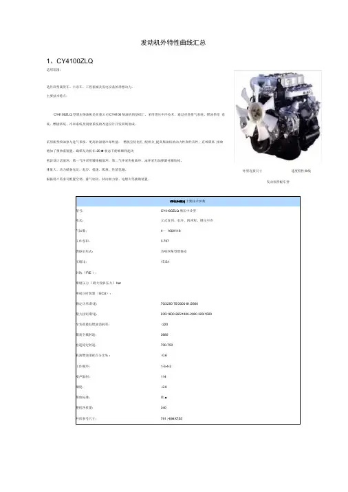 发动机外特性曲线汇总