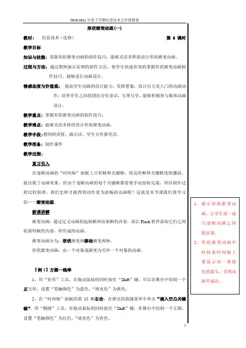 第六课 形状渐变动画(一)