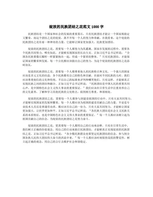 绽放的民族团结之花范文1000字