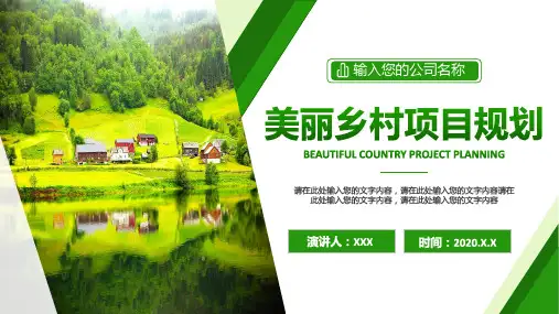 简约美丽乡村旅游项目规划PPT