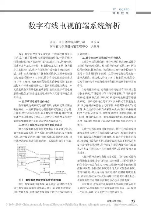 数字有线电视前端系统解析