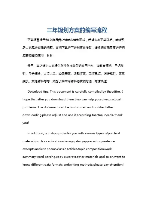 三年规划方案的编写流程