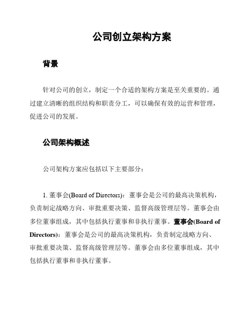 公司创立架构方案