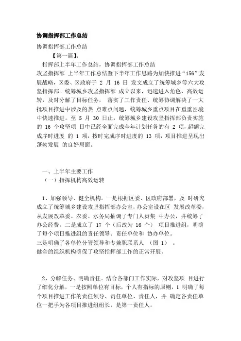 协调指挥部工作总结