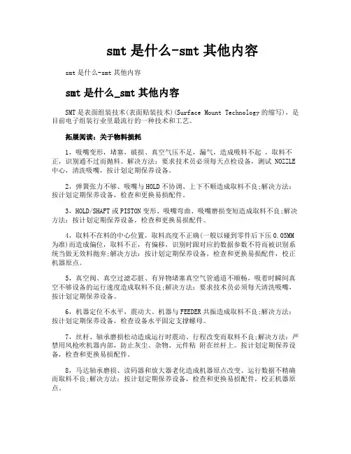 smt是什么smt其他内容