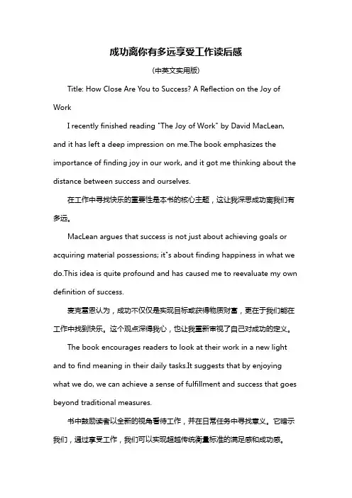 成功离你有多远享受工作读后感