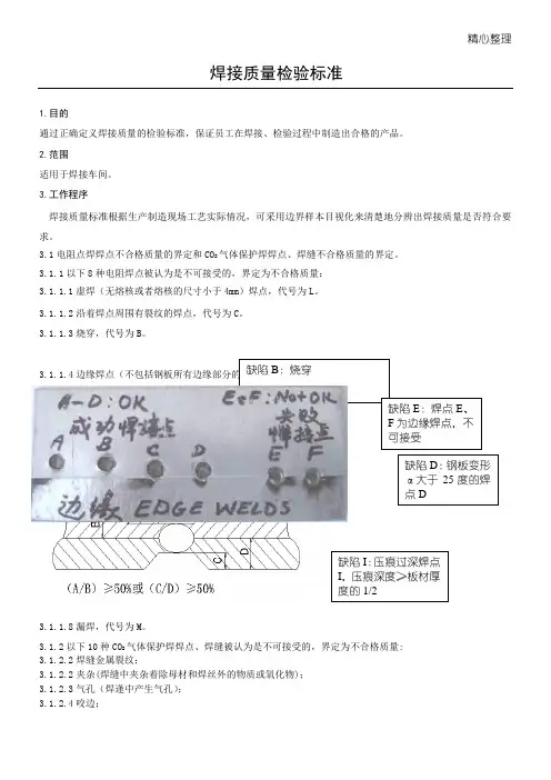 焊接质量检验标准