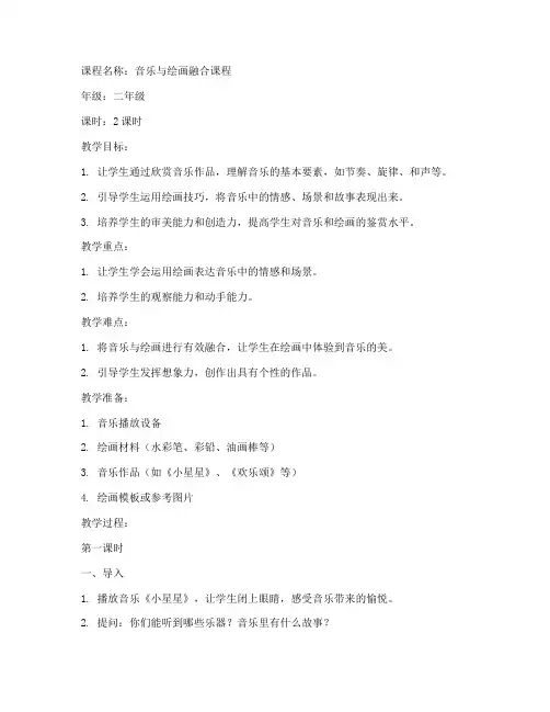 音乐教育绘画教案模板范文