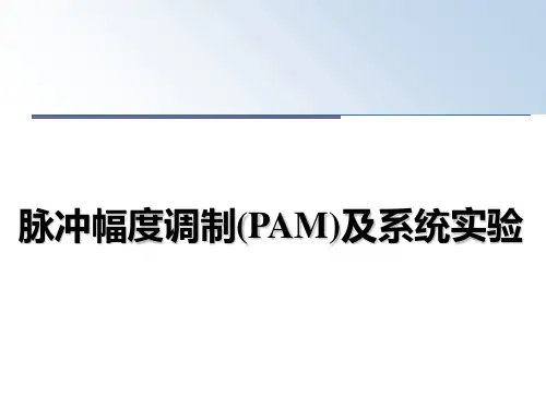 最新脉冲幅度调制(PAM)及系统实验PPT课件