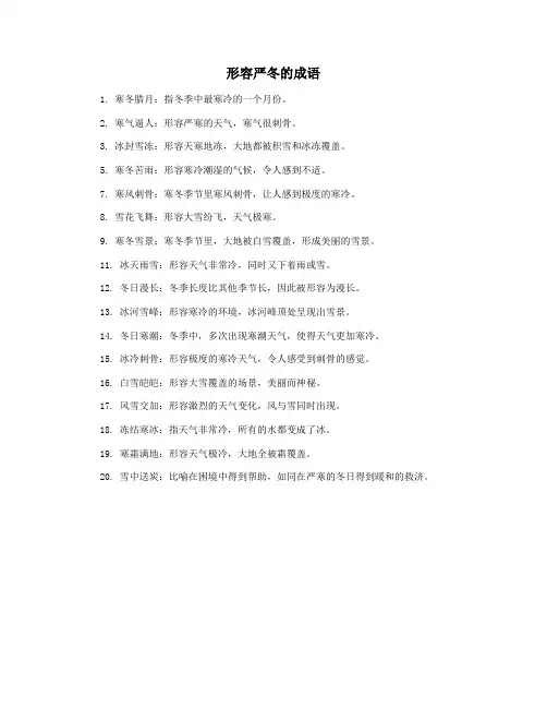 形容严冬的成语