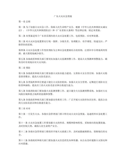 广东火灾应急预案