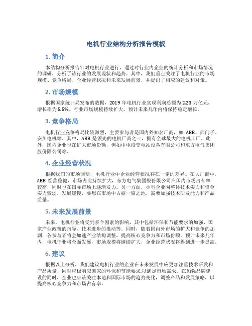 电机行业结构分析报告模板