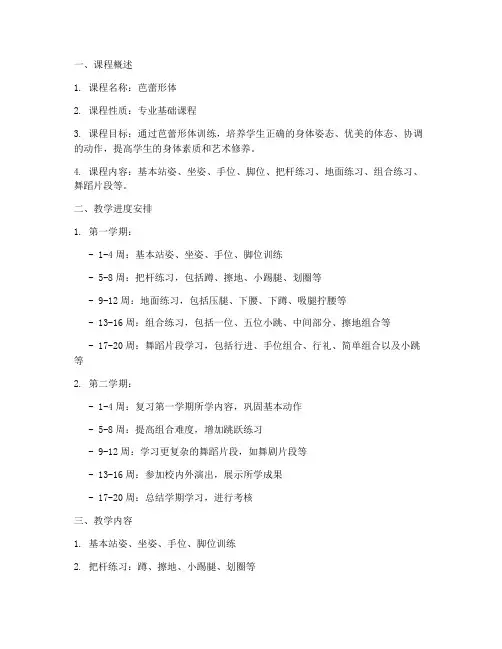 芭蕾形体教学大纲模板