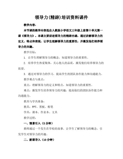 领导力(精辟)培训资料课件