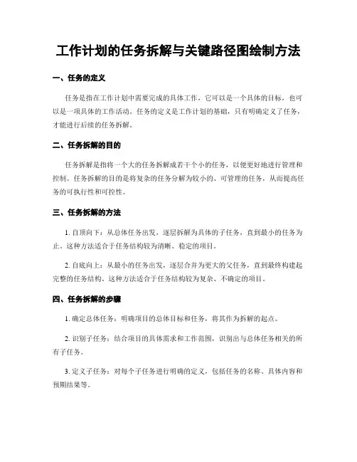 工作计划的任务拆解与关键路径图绘制方法