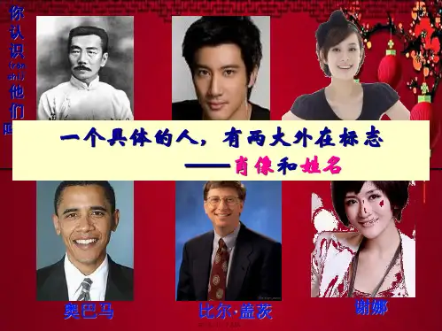 八年级政治 第二单元 我们的人身权利 第四课 维护我们的人格尊严 第二框 肖像和姓名中的权利