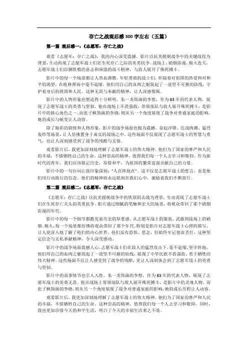 存亡之战观后感300字左右