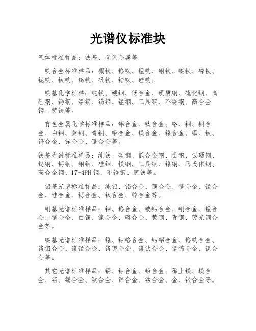 光谱仪标准块